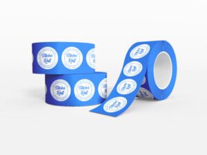 Round Adhesive Sticker Roll Branding Mockup Get Experienced Service with Roll Labels from Streamline Print and Design.
