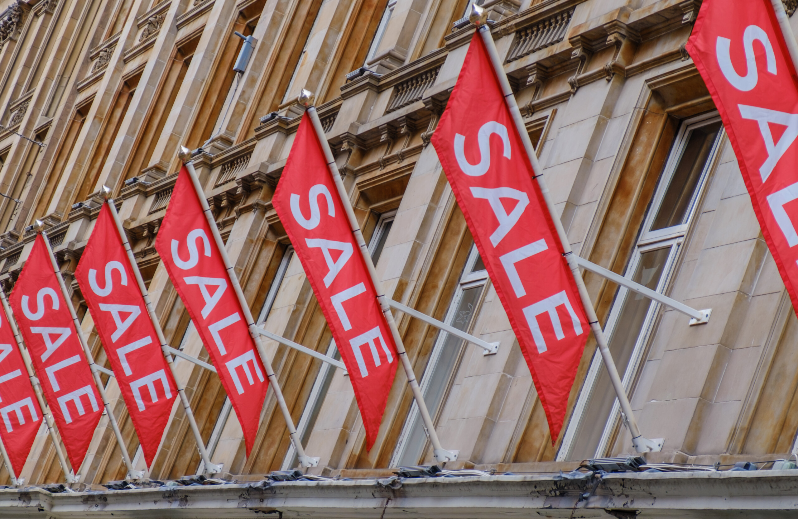 Department Store Sale Signs Custom Printed Flags from Streamline Print & Design